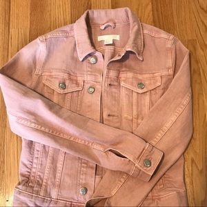 H&M sz 2 blush jean jacket | 99 cotton 1 elastase